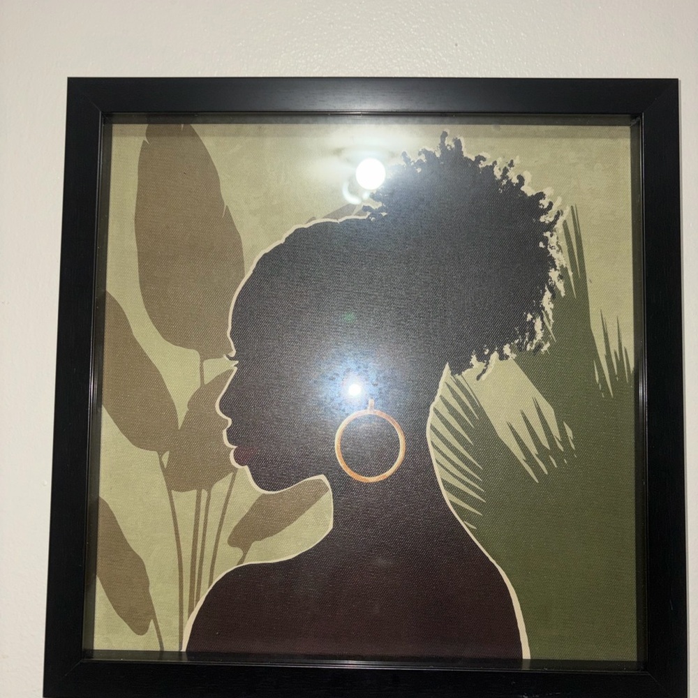 Silhouette Wall Art with Gold Hoop Earring